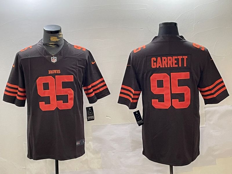 Men Cleveland Browns 95 Garrett Brown 2024 Nike Vapor Limited NFL Jersey style 3